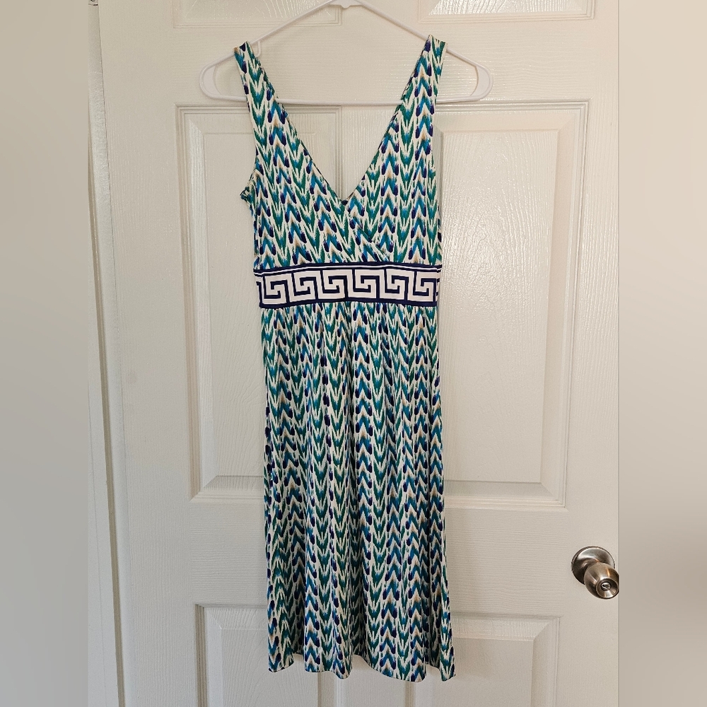 Diane Von Furstenberg DVF Ophelia Silk Dress with Blue and Green  Womens Size 0